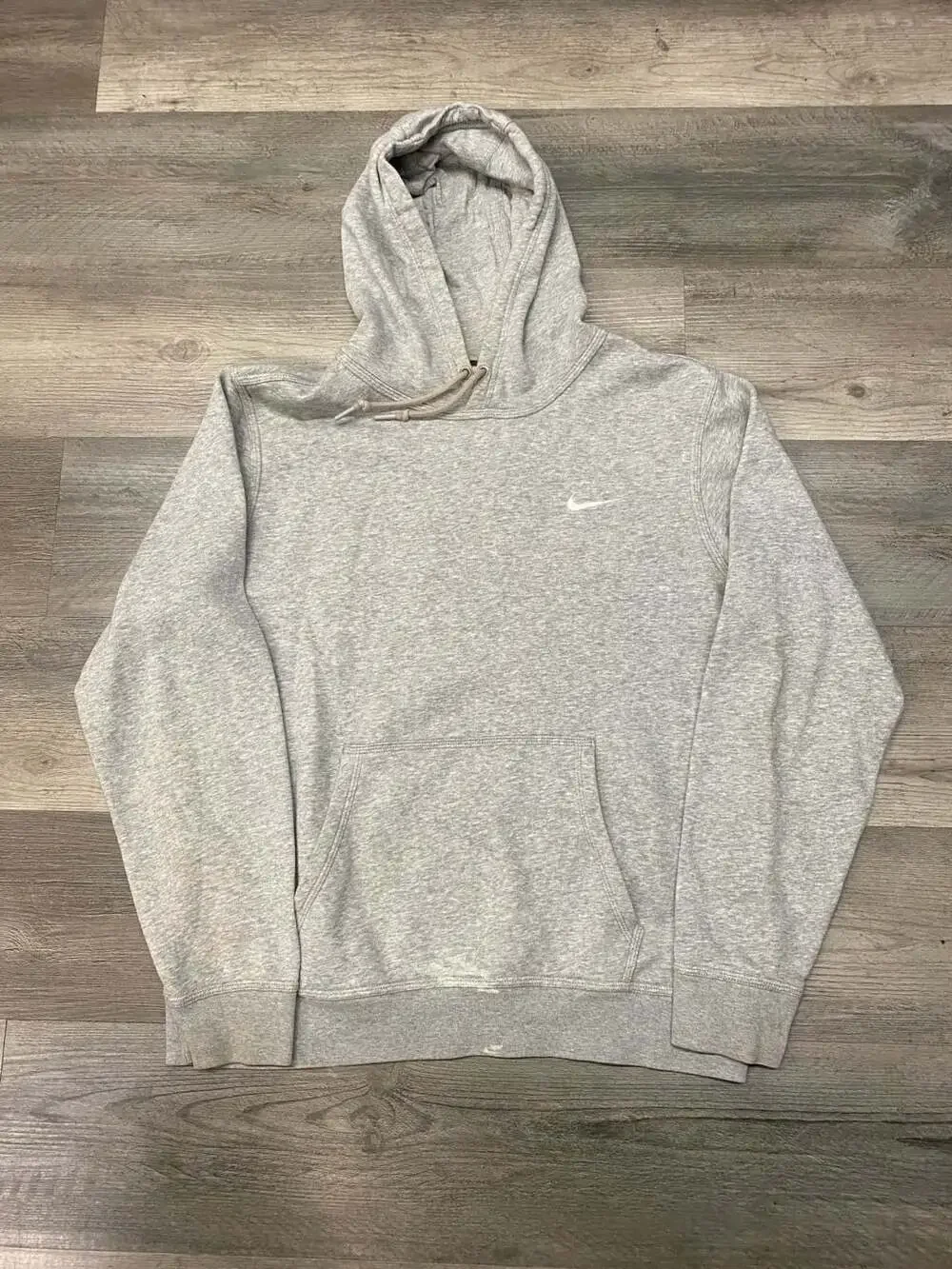 Nike Sportswear Essential Grey Pullover Hoodie with Embroidered Mini Swoosh